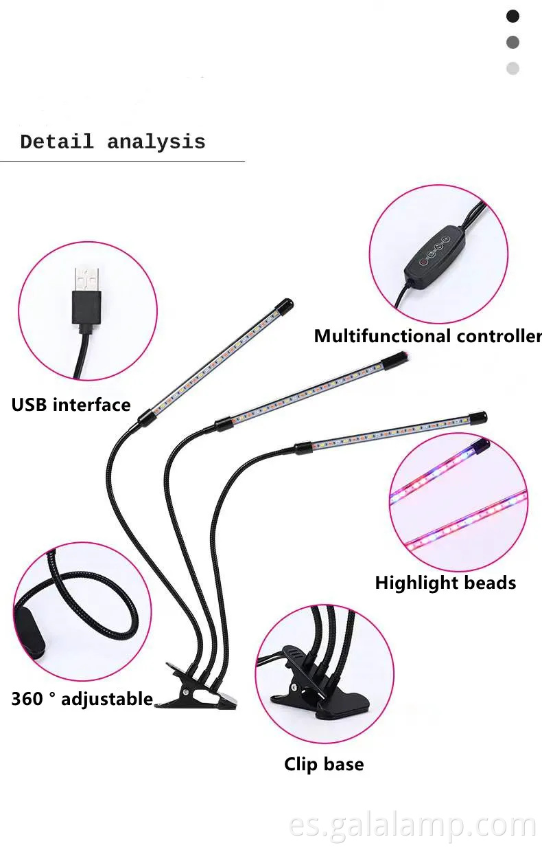 Luz de cultivo LED de espectro completo avanzado con temporizador y atenuación